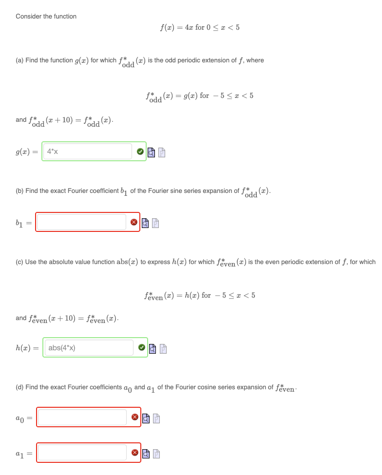 Solved Consider The Function F X 4x For 0