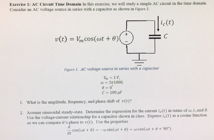 Solved Exercise 1: AC Circuit Time Domain In this exercise, | Chegg.com