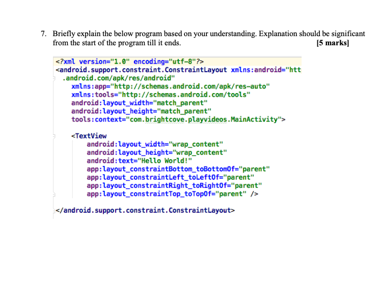 Solved 7. Briefly explain the below program based on your | Chegg.com