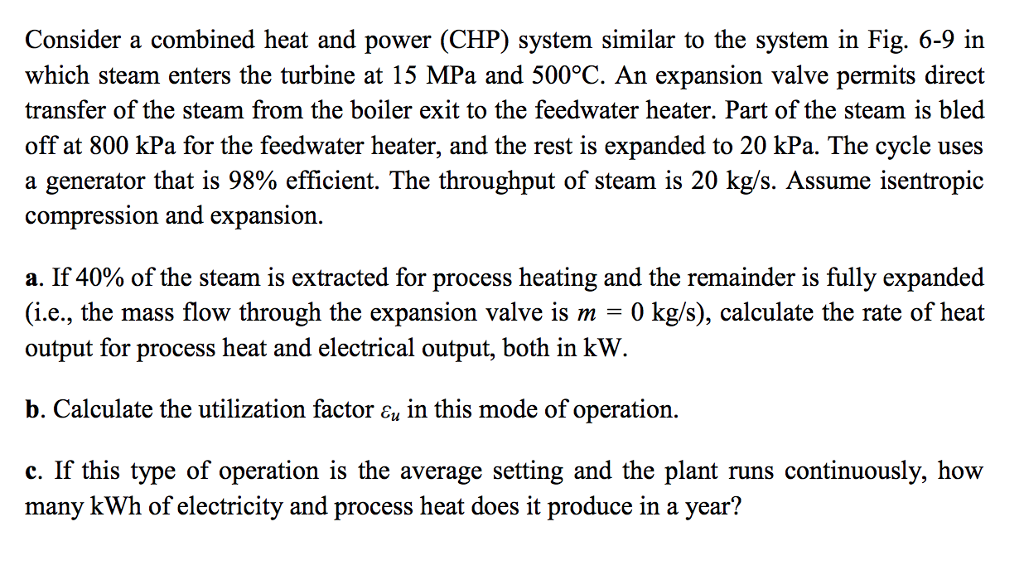 Consider A Combined Heat And Power CHP System Chegg Com   PhpGesI19 