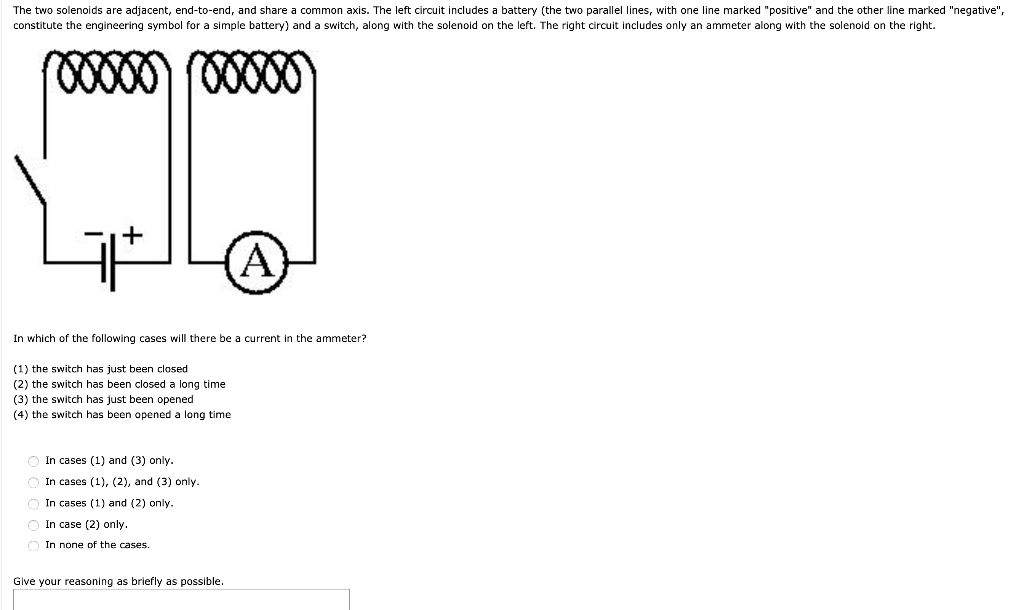 Solved The Two Solenoids Are Adjacent End To End And Sh Chegg Com