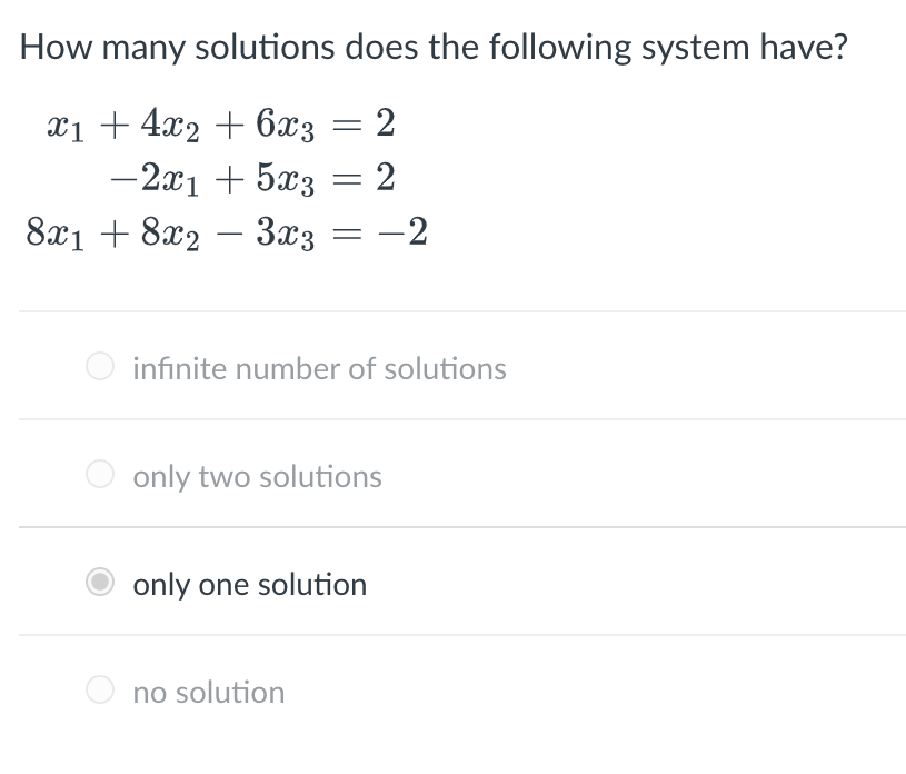 Solved How Many Solutions Does The Following System Have