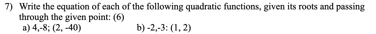 Solved 7) Write the equation of each of the following | Chegg.com