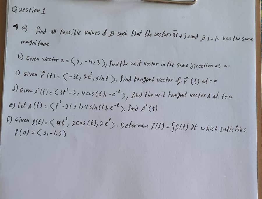 Solved Question 1 A) Find All Possible Values Of B Such That | Chegg.com