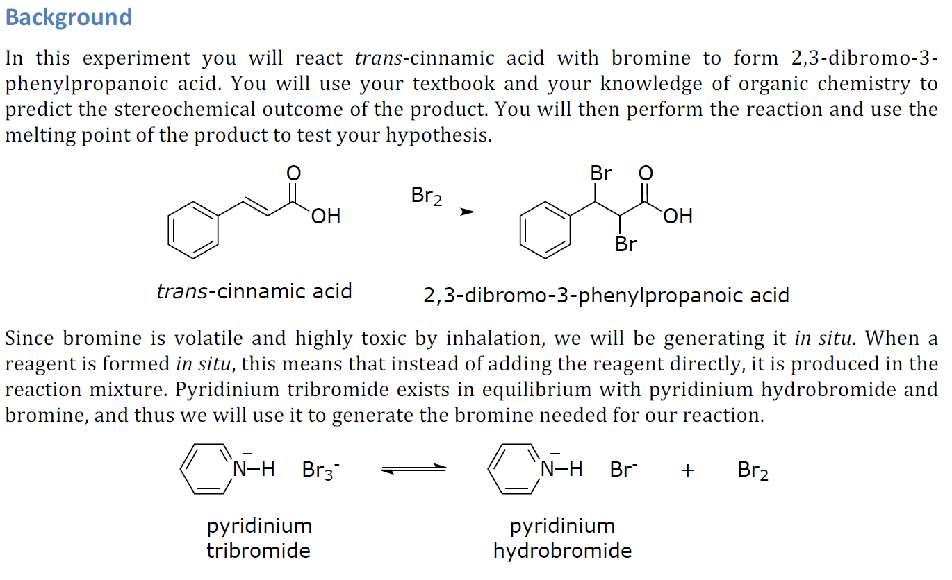 Solved In This Experiment You Will React Trans-cinnamic Acid | Chegg.com