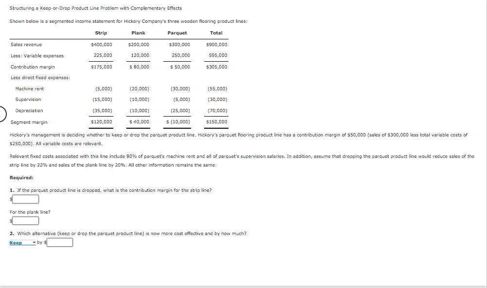 Solved Structuring a keep-or-Drop Product Line Problem with | Chegg.com