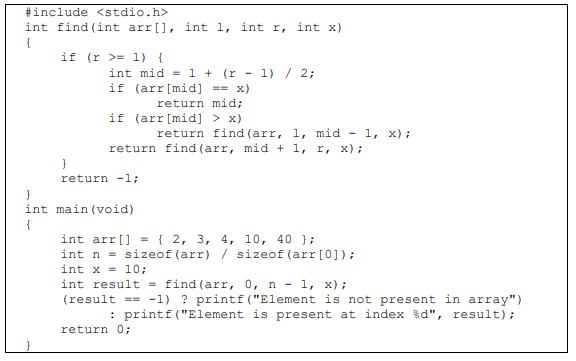 Solved Analyze The Performance Of The Binary Search Program 