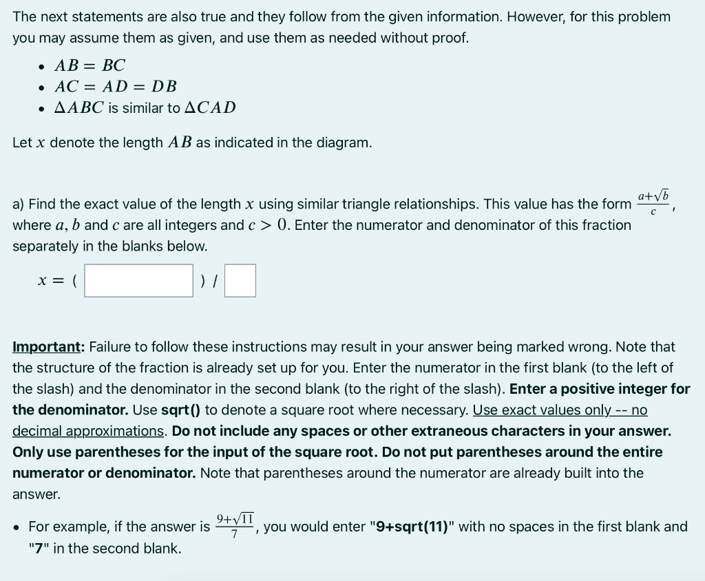 Solved In this problem you will determine the exact value of | Chegg.com