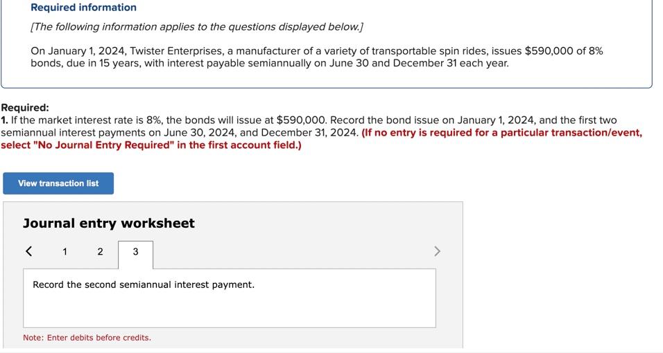 Solved Required Information [The Following Information | Chegg.com