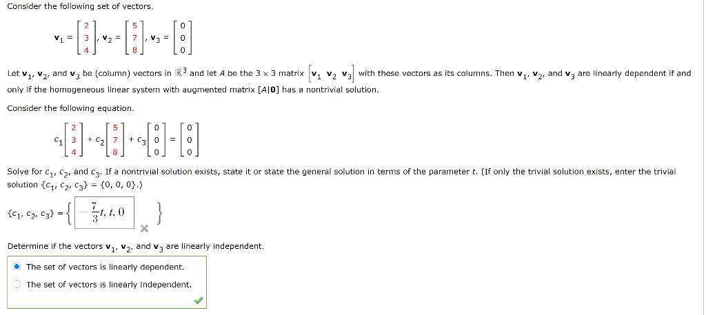 Solved Consider The Following Set Of Vectors Let V1 V2 5436