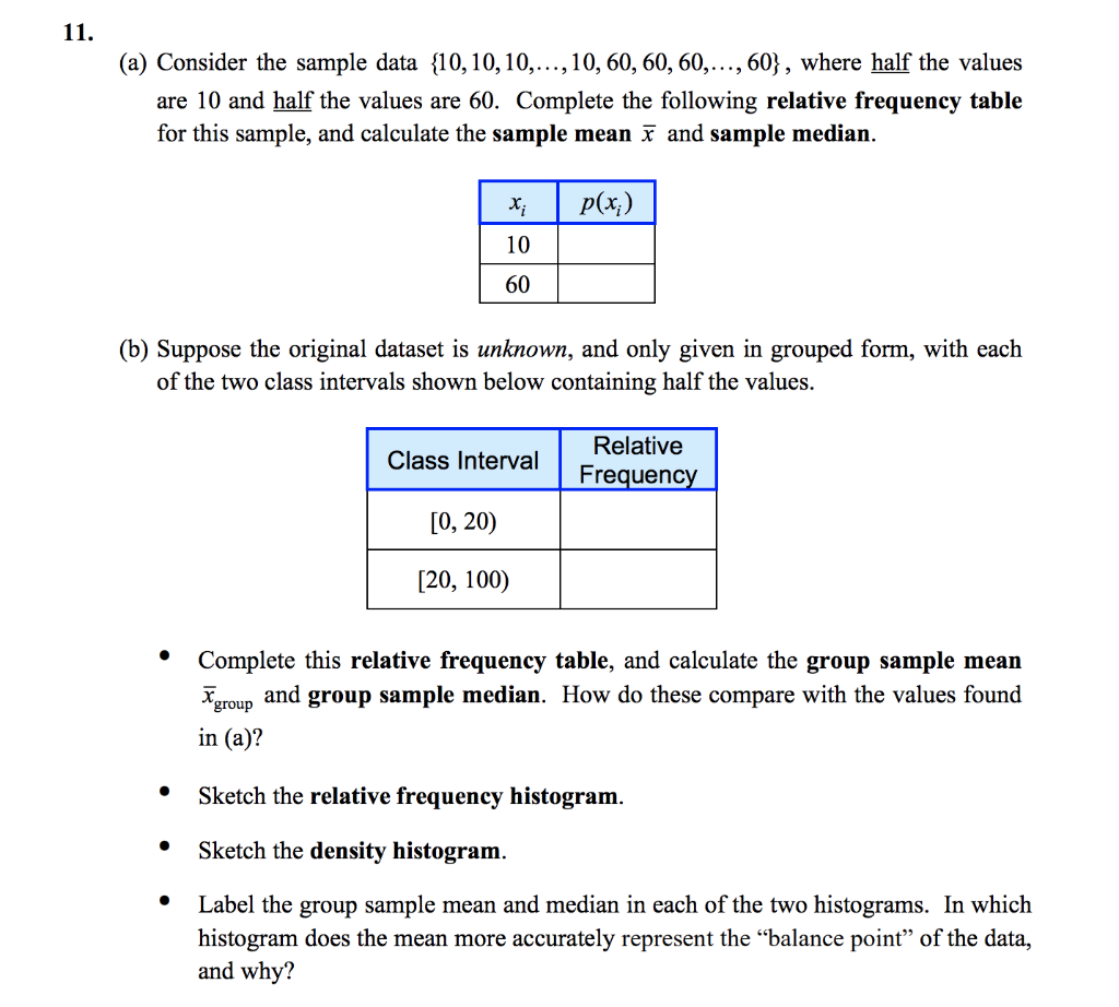 Solved 11 A Consider The Sample Data 10 10 10 Chegg Com