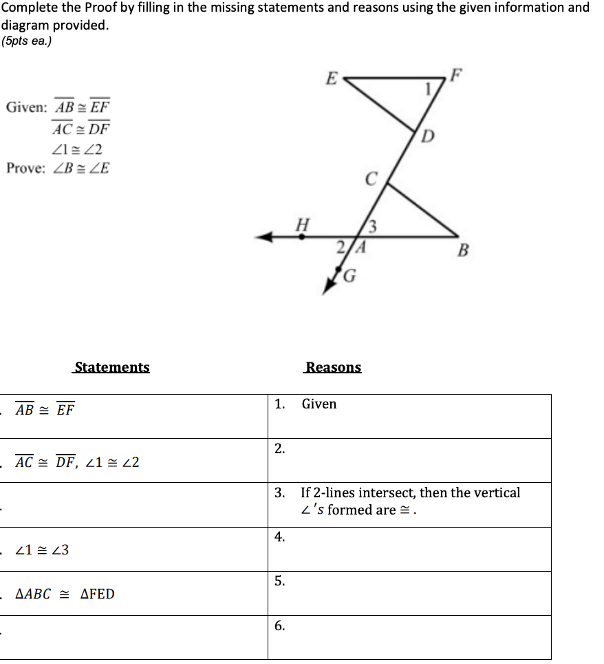 Solved Complete The Proof By Filling In The Missing | Chegg.com