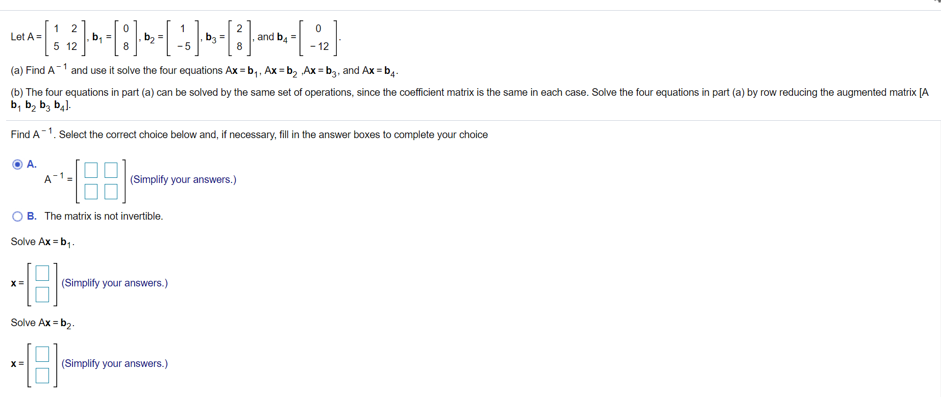 Solved 1 2 1 0 Let A = B3 And B4 5 12 8 -5 8 - 12 (a) Find A | Chegg.com