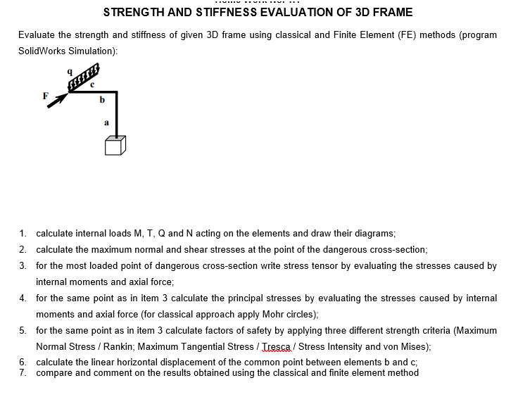 Solved STRENG TH AND STIFFNESS EVALUATION OF 3D FRAME | Chegg.com