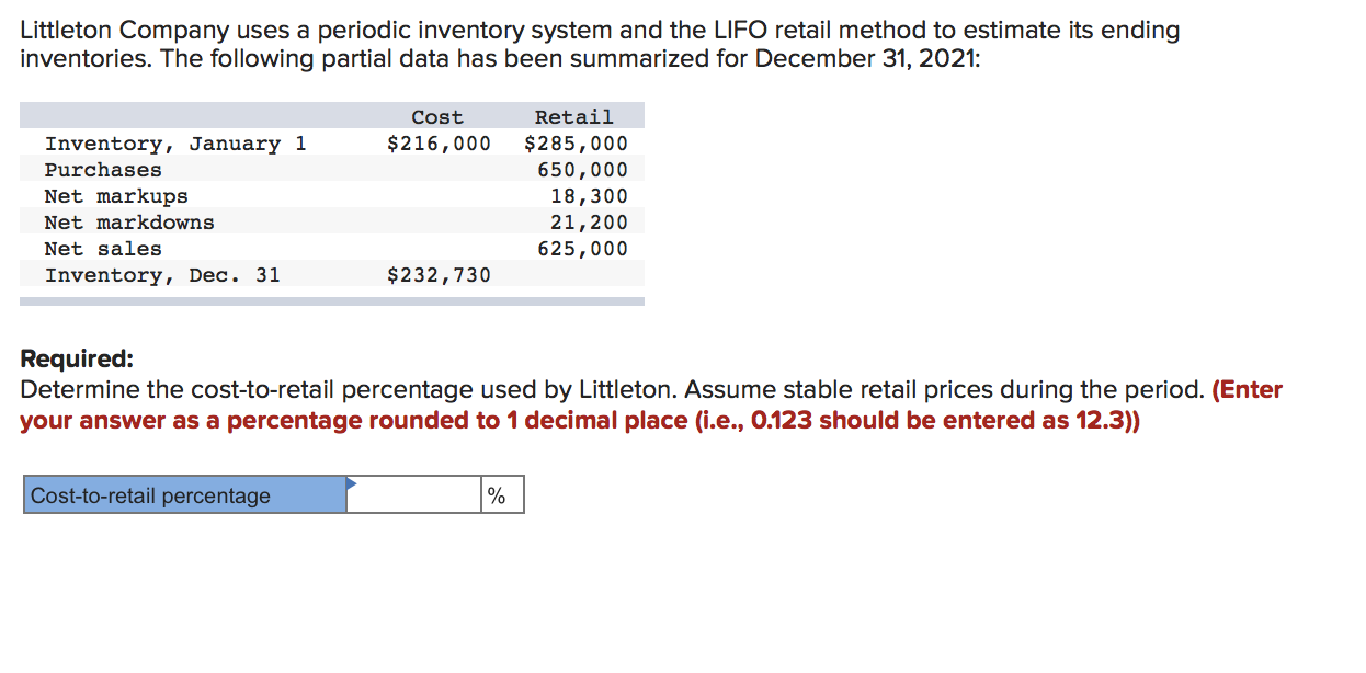 Solved Littleton Company uses a periodic inventory system | Chegg.com