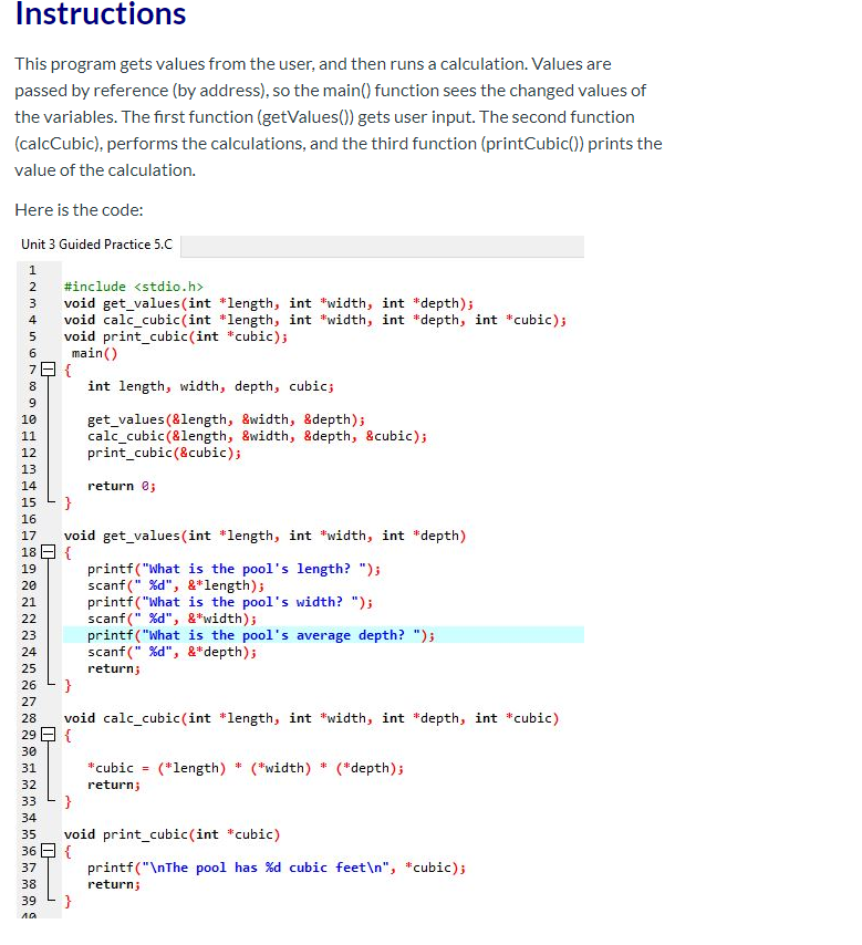 Solved Instructions This program gets values from the user, | Chegg.com