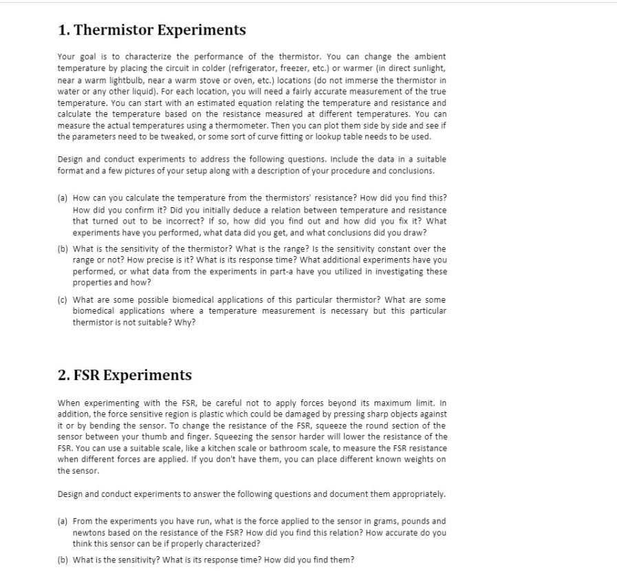 thermistor lab experiments