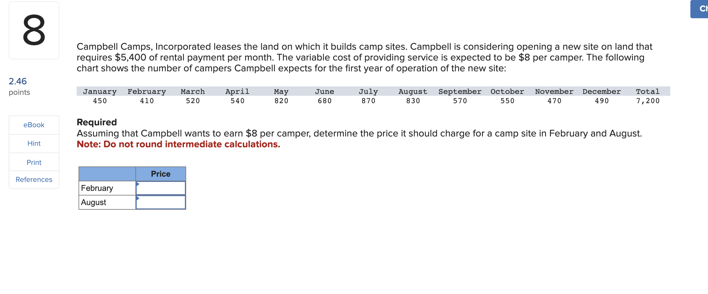 Solved Campbell Camps, Incorporated leases the land on which
