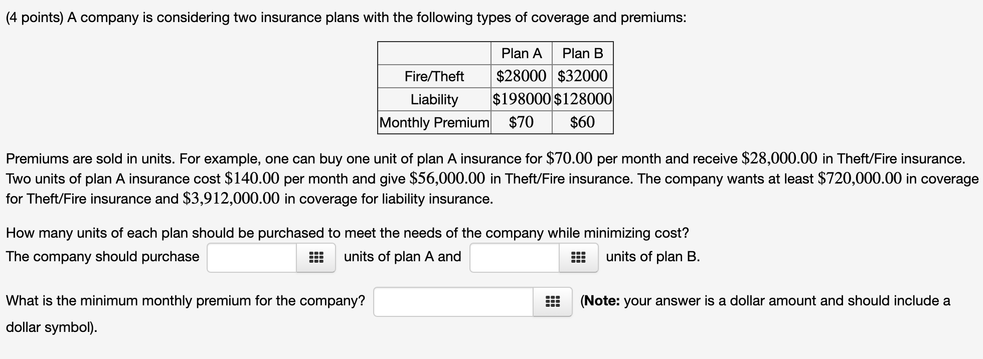 (4 Points) A Company Is Considering Two Insurance | Chegg.com