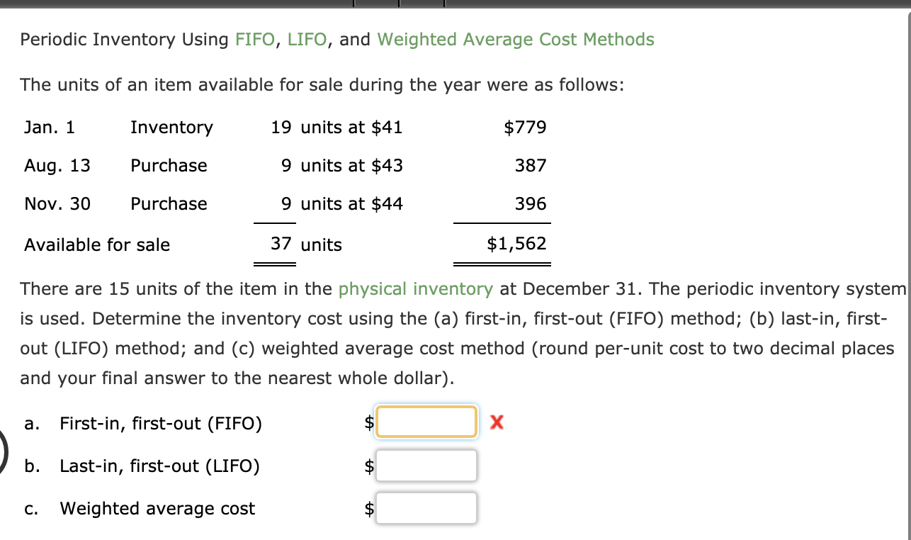 Weighted Average Inventory Method Calculations (Periodic & Perpetual) –  Accounting In Focus