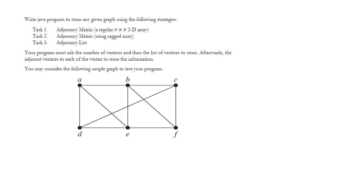 Solved (50 pts) Task 1: Write Java codes to create the graph