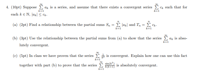 Solved IMX such that for k=1 4. (10pt) Suppose Šat is a | Chegg.com