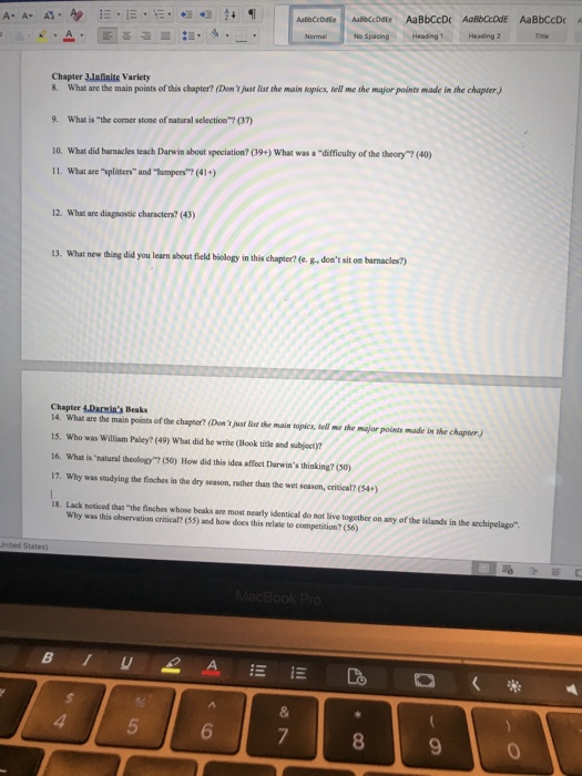 Beak of the Finch questions. Part I Your Name: PART | Chegg.com