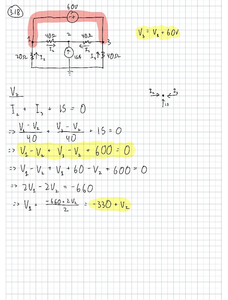 Solved The problem asks for the voltage at node 1, 2, and 3. | Chegg.com