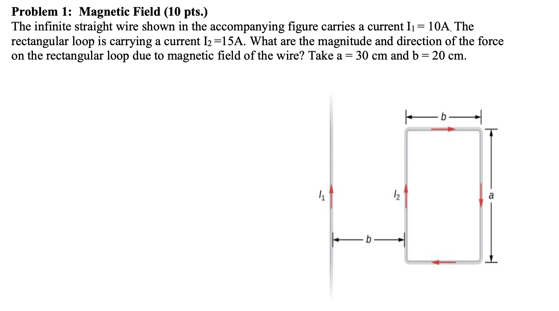 Solved Problem 1: Magnetic Field (10 pts.) The infinite | Chegg.com