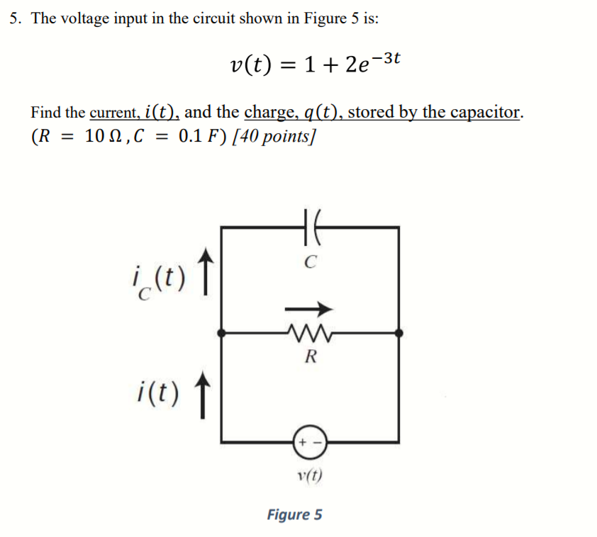 Solved The voltage input in the circuit shown in Figure 5 | Chegg.com