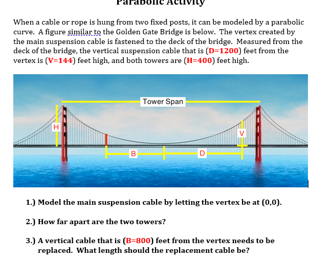 Solved When a cable or rope is hung from two fixed posts, it | Chegg.com