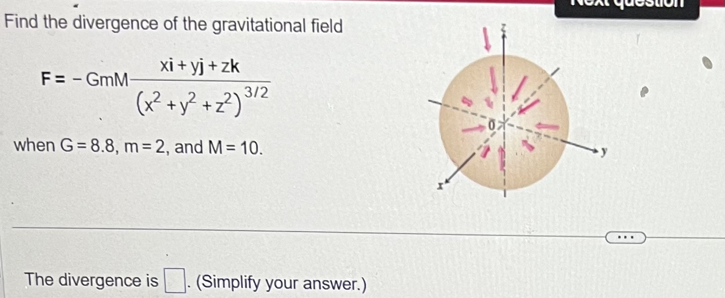Solved Find the divergence of the gravitational field | Chegg.com
