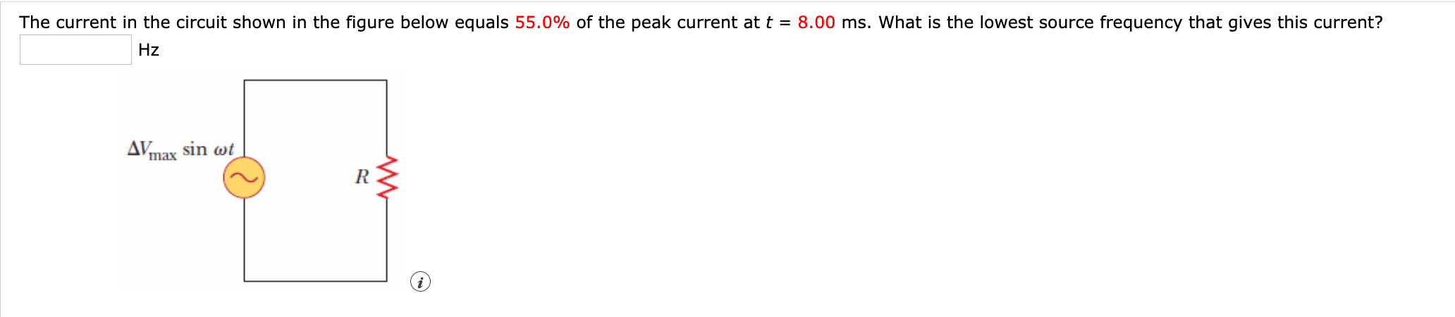 Solved The current in the circuit shown in the figure below | Chegg.com