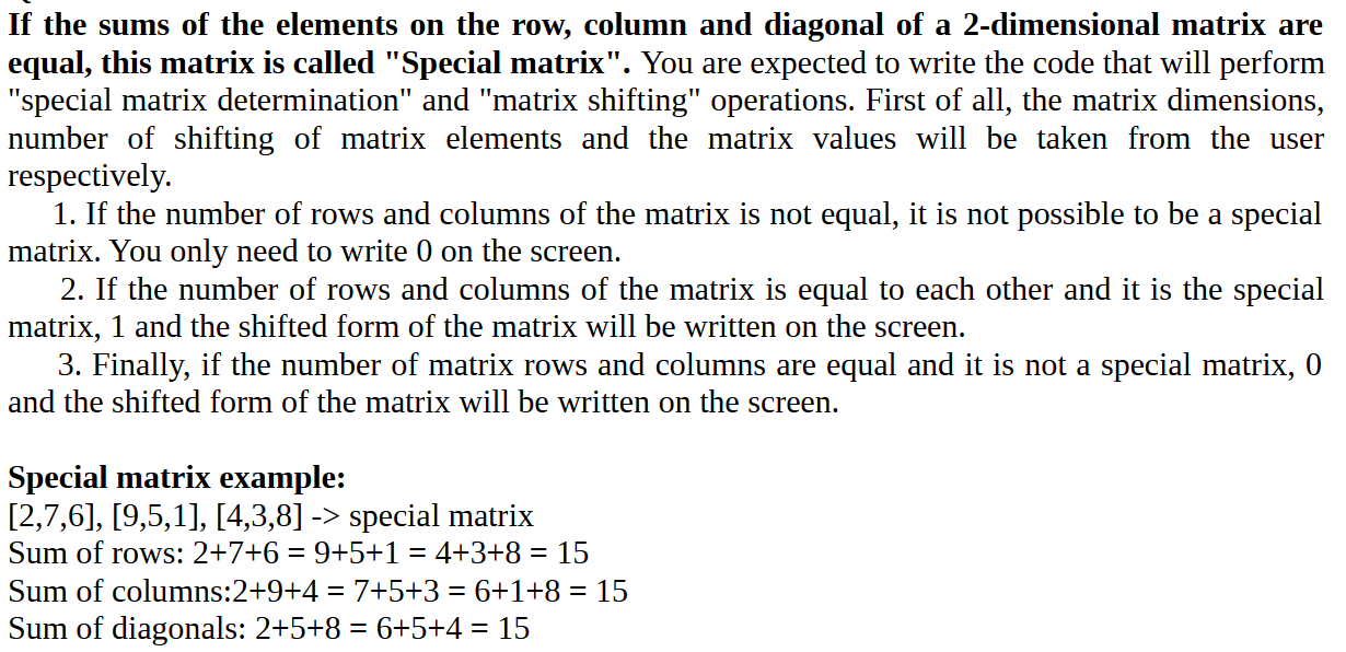 Solved If the sums of the elements on the row, column and | Chegg.com