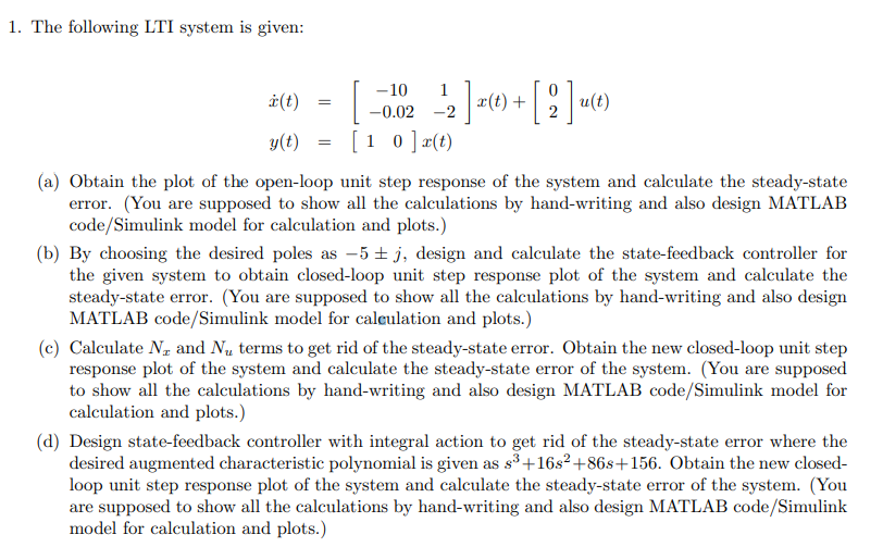 Solved just do matlab parts in all sections but it is not | Chegg.com