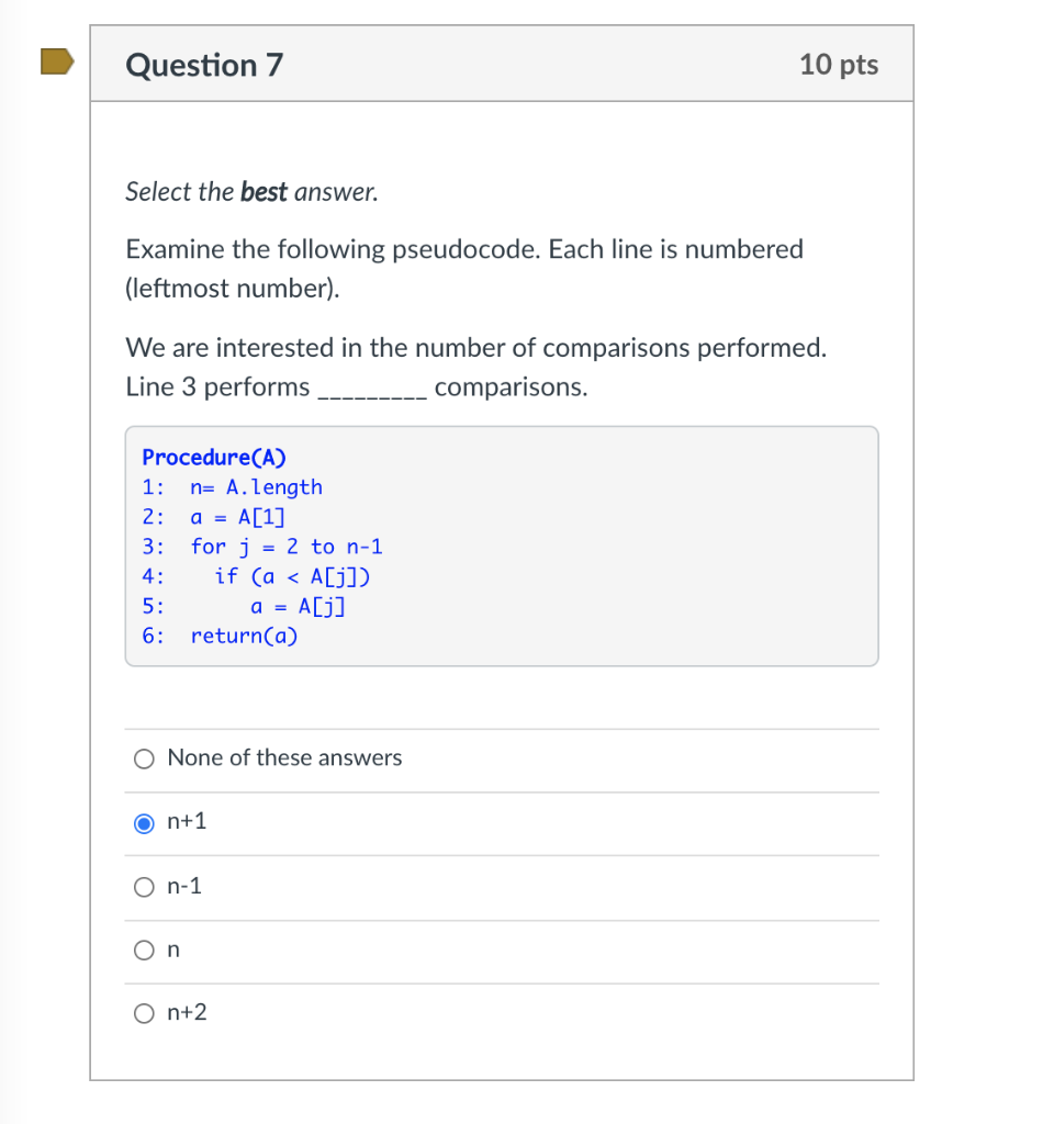 Solved Question 7 10 Pts Select The Best Answer. Examine The | Chegg.com