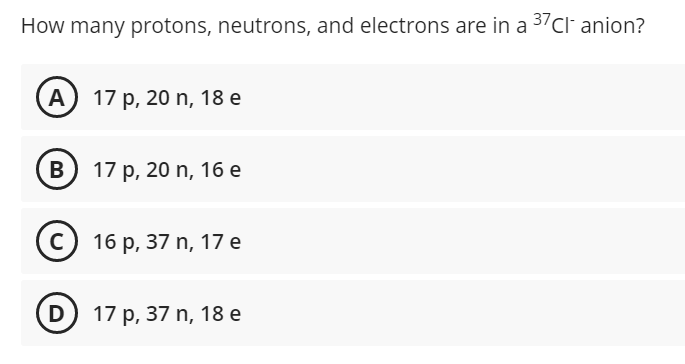 Solved How many protons, neutrons, and electrons are in a | Chegg.com