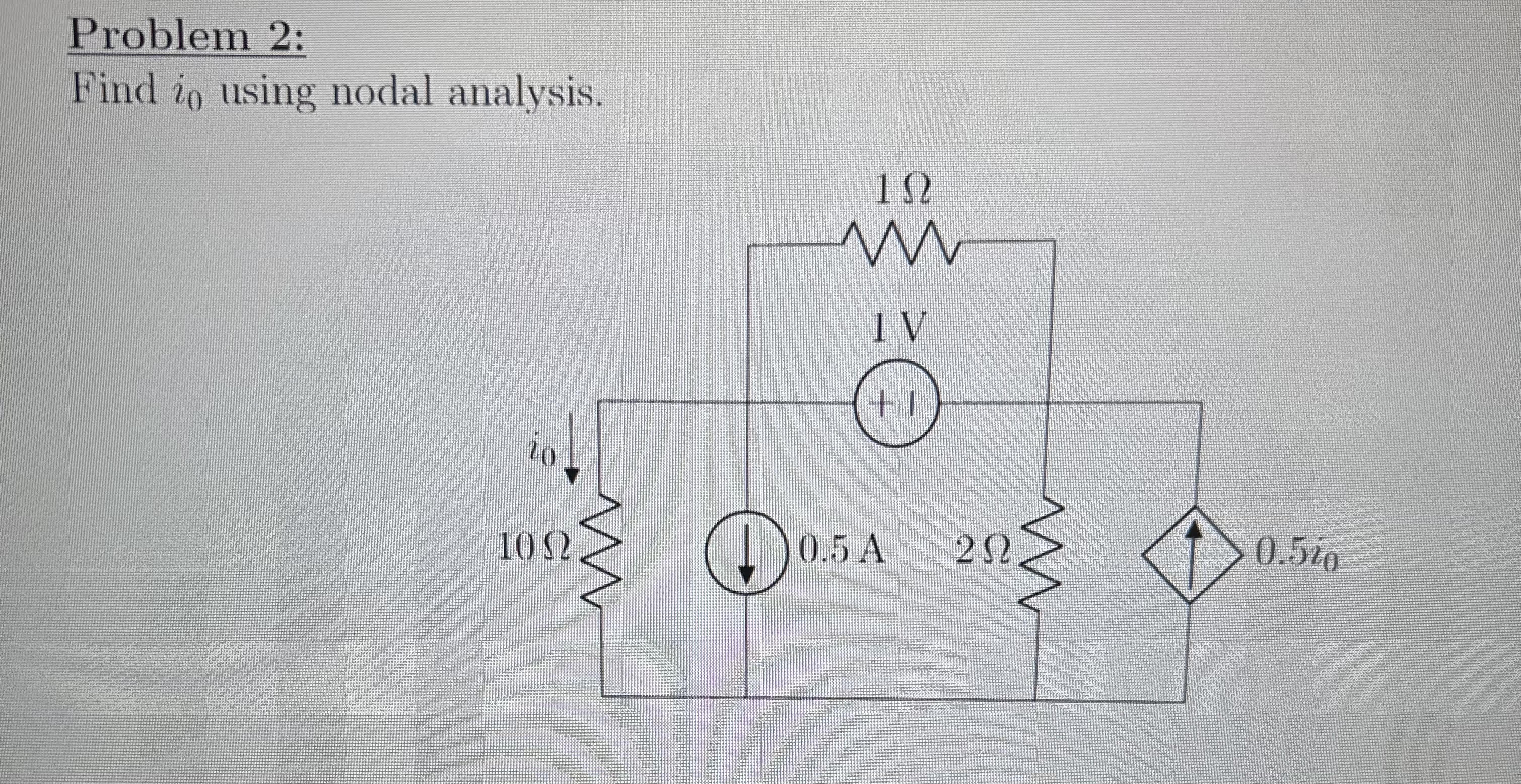 Solved Problem 2 Find I0 ﻿using Nodal Analysis