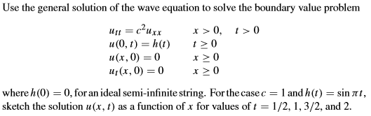 Solved Use the general solution of the wave equation to | Chegg.com
