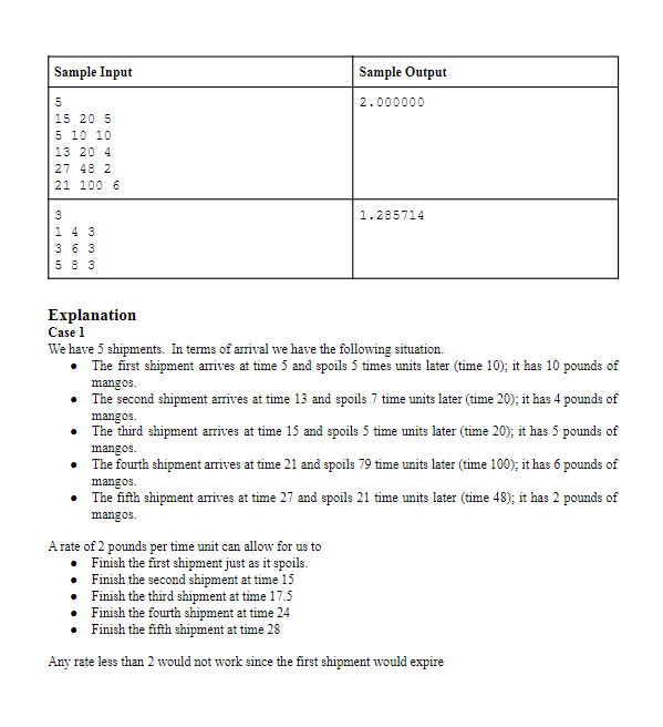 Explanation
Case 1
We have 5 shipments. In terms of arrival we have the following situation.
- The first shipment arrives at 