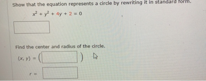 Solved Show that the equation represents a circle by | Chegg.com