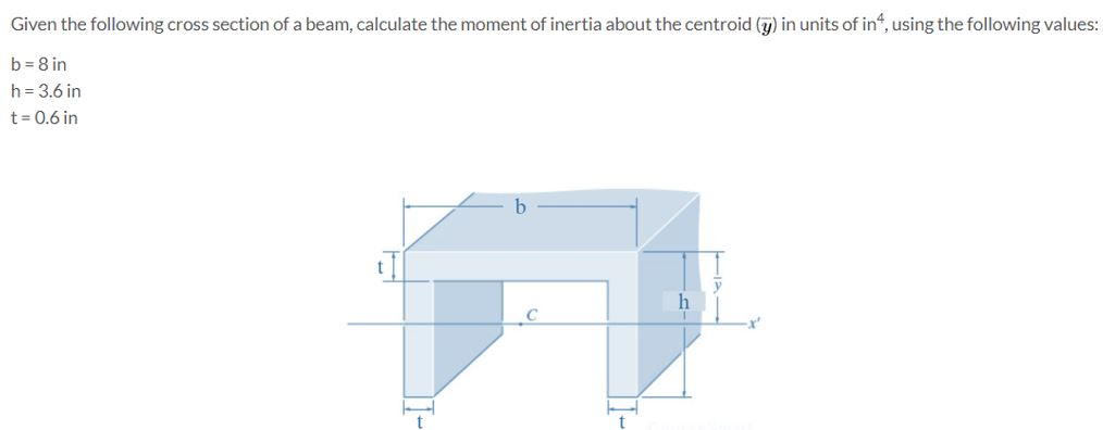 Solved Given the following cross section of a beam, | Chegg.com