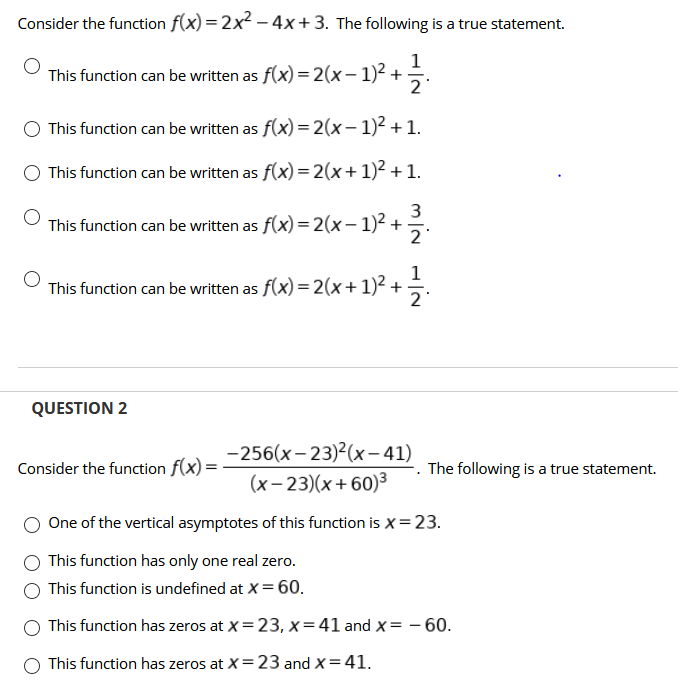 1 Consider The Function F X 2x2 4x 3 The Chegg Com