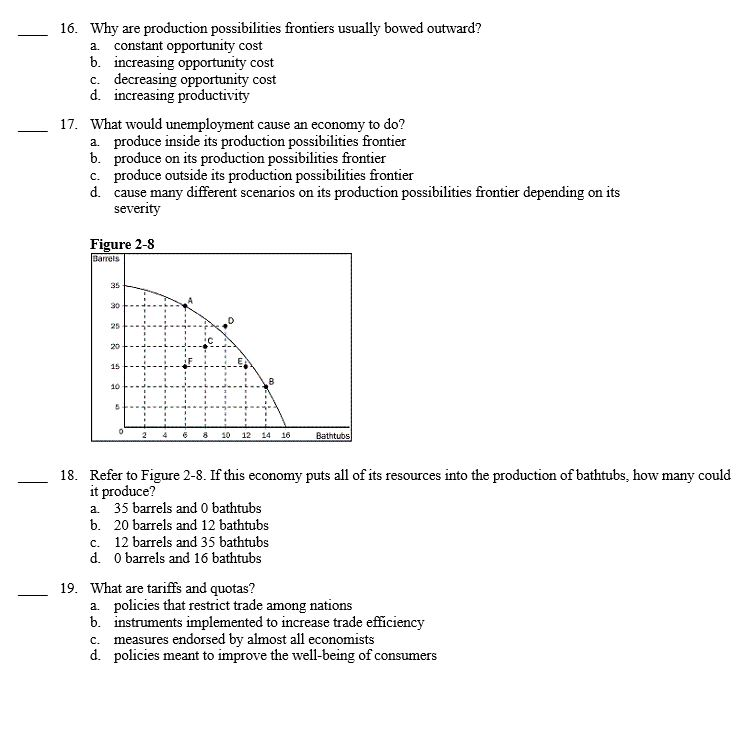 Solved A 16 Why Are Production Possibilities Frontiers Chegg Com