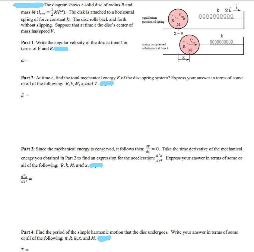 Solved K Ok I Qqqqqq000 Equilibrium Position Of Spring R Chegg Com