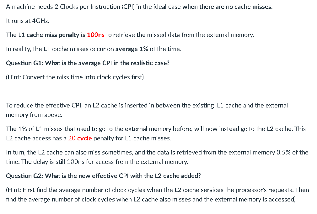 Solved A machine needs 2 Clocks per Instruction (CPI) in the