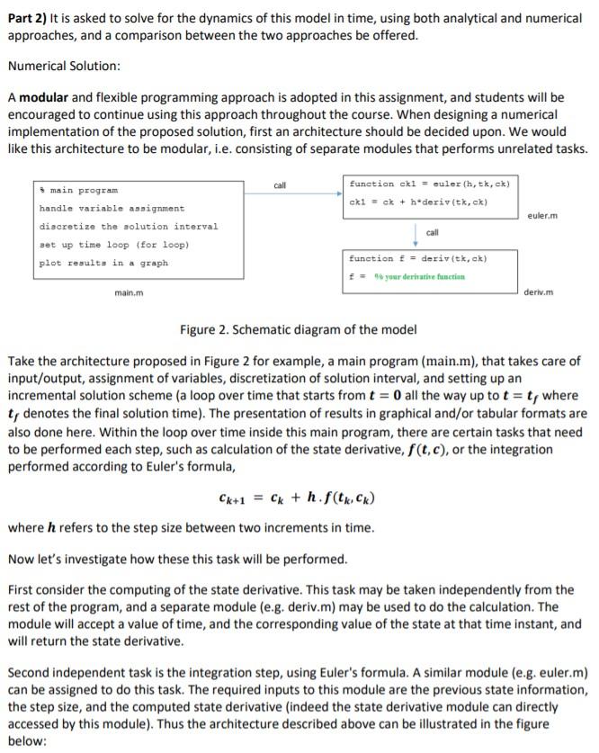 Part 2) It is asked to solve for the dynamics of this | Chegg.com
