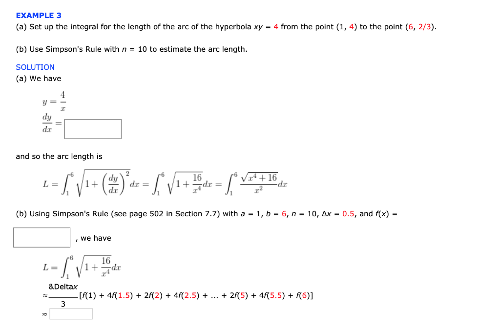 Solved EXAMPLE 3 (a) Set up the integral for the length of | Chegg.com