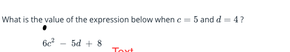 Solved What is the value of the expression below when c = 5 | Chegg.com