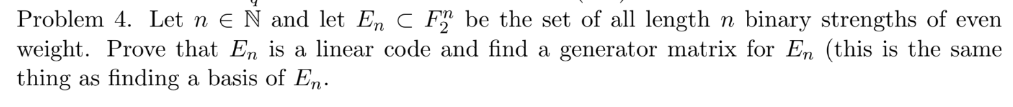 Solved Problem 4. Let n E N and let En C F be the set of all | Chegg.com